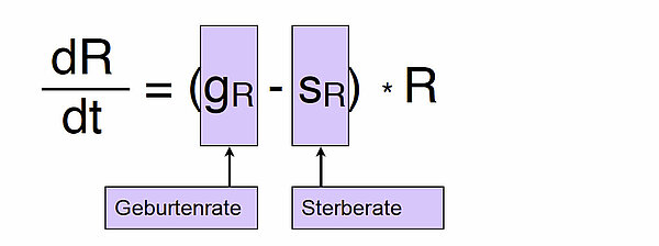 dR/dt = (gR - sR) * R