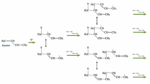 Mesomere Strukturen bei Polybutadien führen zu verzweigten Polymeren